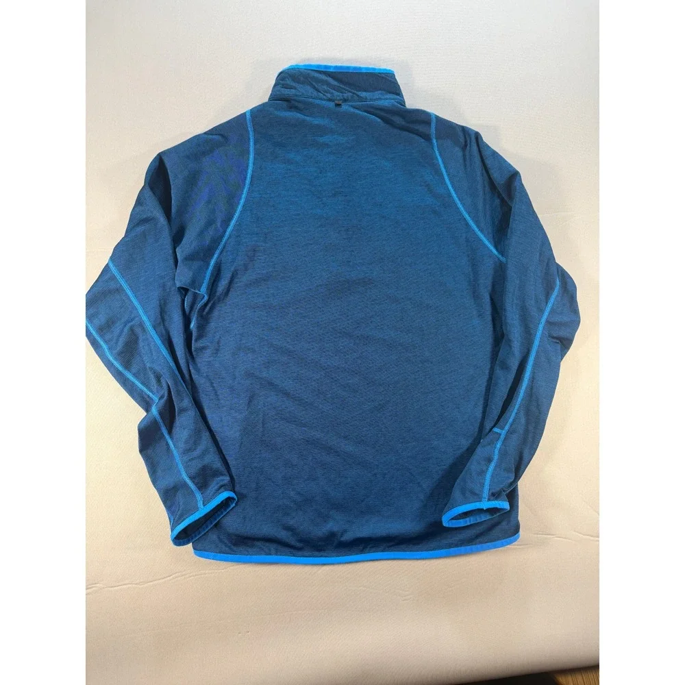 Nike Dri-FIT Mens Large Blue Space Dye Quarter Zip Pullover Running Shirt